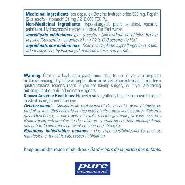 Betaine HCl Pepsin